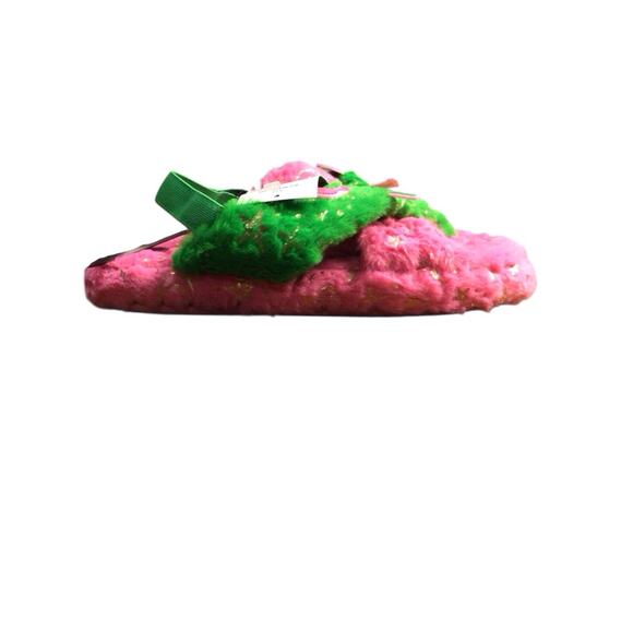 Ground UP Wicked Fuzzy Slippers Pink & Green Adult Size 9/10 NWT Glinda Elphaba - Picture 3 of 6